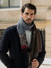 Federico (red/blue) - warm and soft Italian scarf from wool blend - Fratelli Orsini - Luxury Italian Scarf - Handmade in Italy - 9