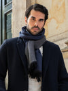 Romeo (blue/grey) - warm and soft scarf from 100% wool - Fratelli Orsini - Luxury Wool Scarf - Handmade in Italy - 8