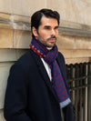 Andrea (red/blue) - soft and lightweight Italian scarf from 100% wool - Fratelli Orsini - Luxury Italian Scarf - Handmade in Italy - 8