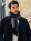 Romeo (blue/grey) - warm and soft scarf from 100% wool - Fratelli Orsini - Luxury Wool Scarf - Handmade in Italy - 6