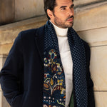 Italian Scarf Wool Men Edoardo (blue) – Fratelli Orsini® - Luxury Leather Gloves - Made in Italy - 11