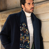 Italian Scarf Wool Men Edoardo (blue) – Fratelli Orsini® - Luxury Leather Gloves - Made in Italy - 11