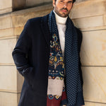 Italian Scarf Wool Men Edoardo (blue) – Fratelli Orsini® - Luxury Leather Gloves - Made in Italy - 9