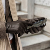 Giovanni (brown) - classic Italian lambskin leather gloves with cashmere lining - Fratelli Orsini - Luxury Leather Gloves - Handmade in Italy - 4