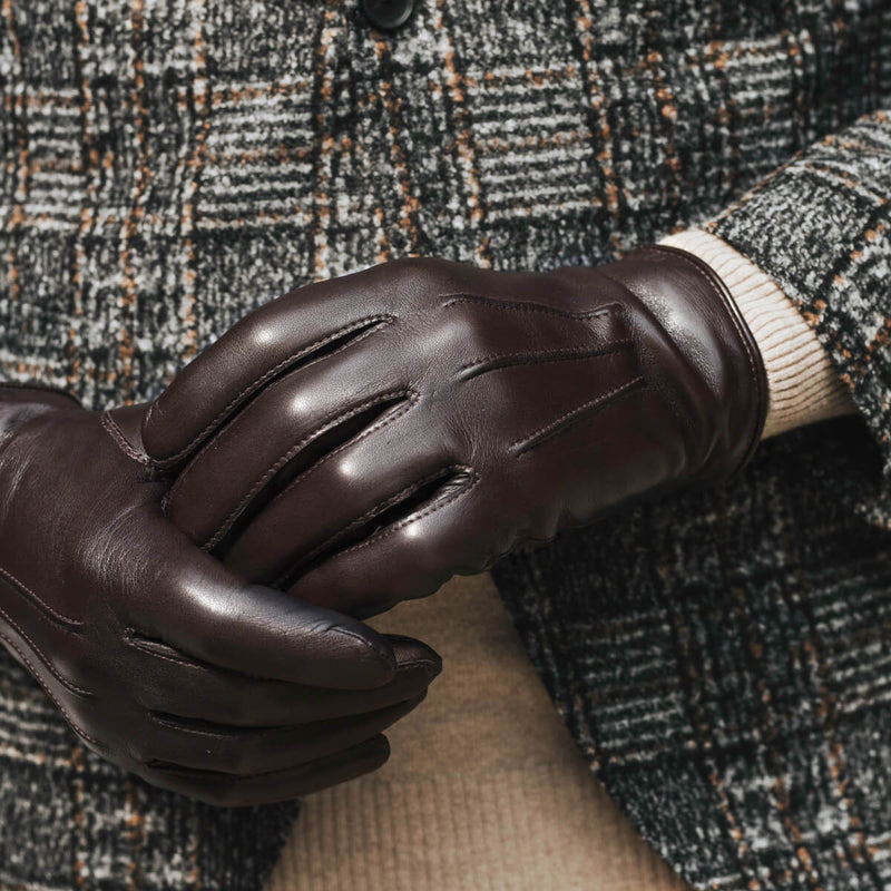 Brown Leather Gloves - Handmade in Italy - 100% Cashmere – Luxury Leather Gloves – Handmade in Italy – Fratelli Orsini® - 5