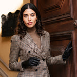 Sofia (black) - Italian lambskin leather gloves with silk lining - Fratelli Orsini - Luxury Leather Gloves - Handmade in Italy -  3