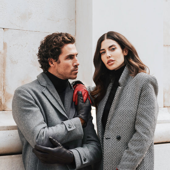 Sofia (red) - Italian lambskin leather gloves with silk lining - Fratelli Orsini - Luxury Leather Gloves - Handmade in Italy - 7
