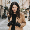 Isabella (black) - Italian lambskin leather gloves with cashmere lining - Fratelli Orsini - Luxury Leather Gloves - Handmade in Italy - 8