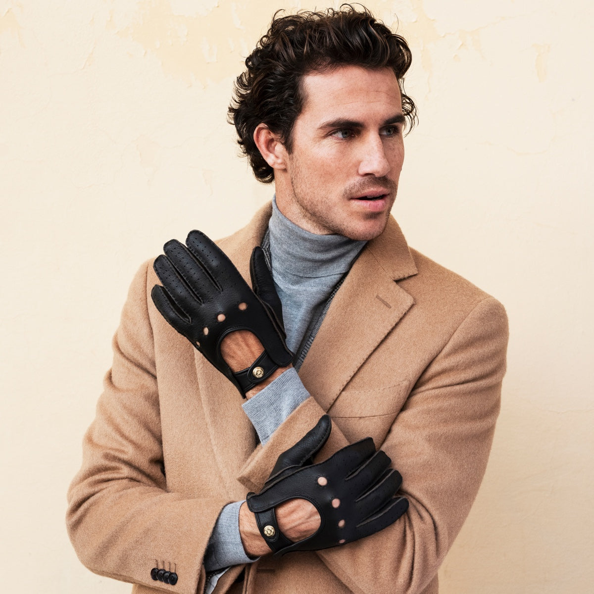 Men's Driving Gloves Deerskin Dark Brown
