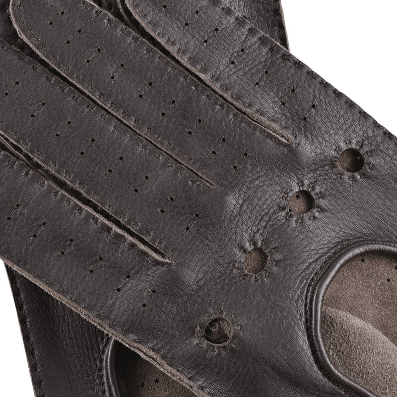 Men's Driving Gloves Deerskin Dark Brown - Made in Italy – Luxury Leather Gloves – Handmade in Italy – Fratelli Orsini® - 3