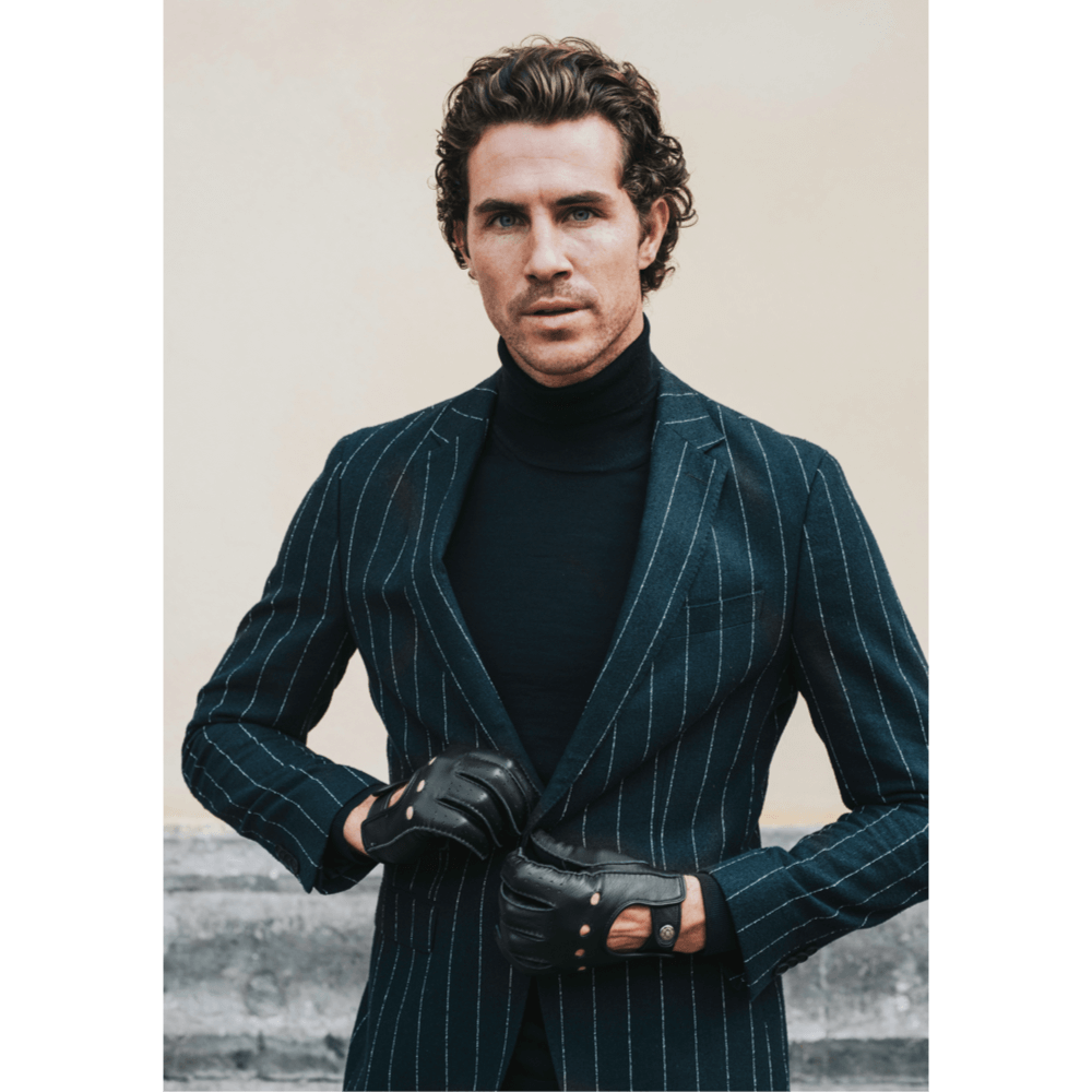Leonardo (black) - Italian driving gloves made of American deerskin leather - Fratelli Orsini - Luxury Driving Gloves - Handmade in Italy -  3