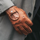 Men's Driving Gloves Deerskin Brown - Made in Italy – Luxury Leather Gloves – Handmade in Italy – Fratelli Orsini® - 3