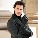 Lorenzo (black) - Italian gloves made of American deerskin leather with cashmere lining - Fratelli Orsini - Luxury Leather Gloves - Handmade in Italy - 6