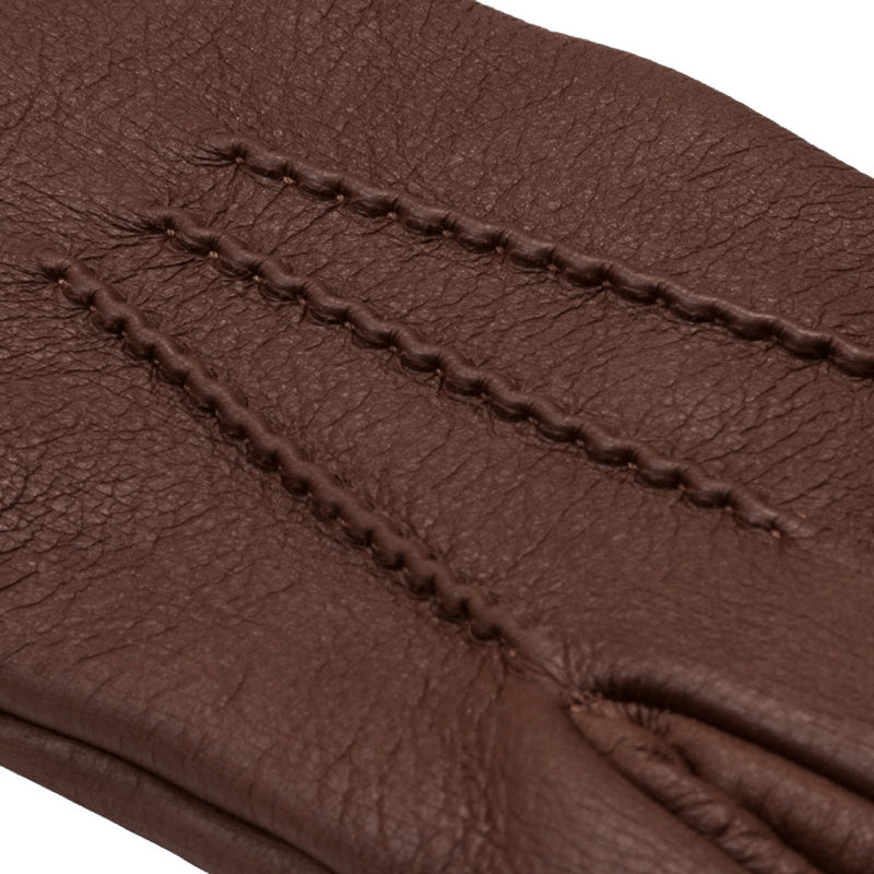 Deerskin Leather Gloves Men Brown - Handmade in Italy – Luxury Leather Gloves – Handmade in Italy – Fratelli Orsini® - 4