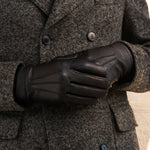 Lorenzo (black) - Italian gloves made of American deerskin leather with cashmere lining - Fratelli Orsini - Luxury Leather Gloves - Handmade in Italy - 9
