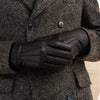 Lorenzo (black) - Italian gloves made of American deerskin leather with cashmere lining - Fratelli Orsini - Luxury Leather Gloves - Handmade in Italy - 9