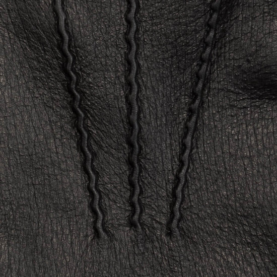 Lorenzo (black) - Italian gloves made of American deerskin leather with cashmere lining - Fratelli Orsini - Luxury Leather Gloves - Handmade in Italy - 5