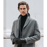 Marco (black) - Italian lambskin leather gloves with white rabbit fur lining - Fratelli Orsini - Luxury Leather Gloves - Handmade in Italy - 10