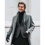 Marco (black) - Italian lambskin leather gloves with brown rabbit fur lining - Fratelli Orsini - Luxury Leather Gloves - Handmade in Italy - 11