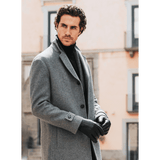Marco (black) - Italian lambskin leather gloves with brown rabbit fur lining - Fratelli Orsini - Luxury Leather Gloves - Handmade in Italy - 8