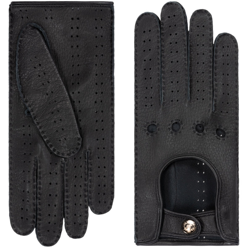 Maria (black) - Italian driving gloves made of American deerskin leather
