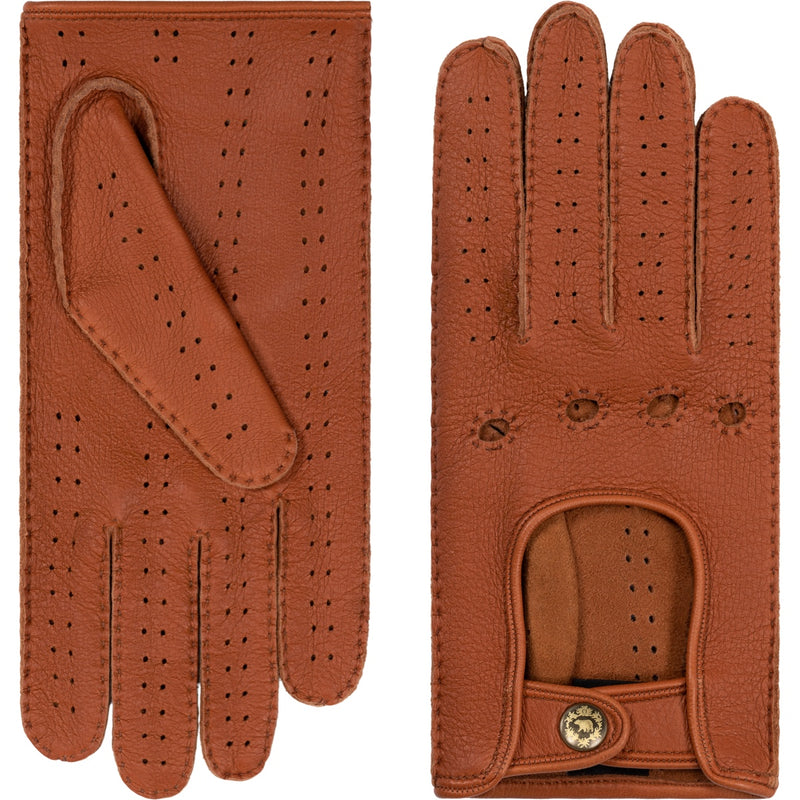 Maria (brown) - Italian driving gloves made of American deerskin leather