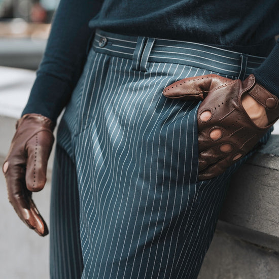 Mario (brown) - Italian lambskin leather driving gloves - Fratelli Orsini - Luxury Driving Gloves - Handmade in Italy - 5