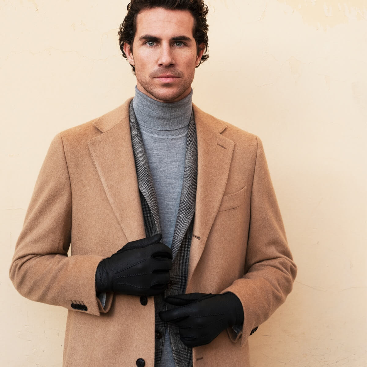 Antonio (black) - Italian peccary leather gloves with cashmere lining - Fratelli Orsini - Luxury Leather Gloves - Handmade in Italy - 6