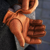 Brown Peccary Leather Gloves - 100% Cashmere - Handmade in Italy – Luxury Leather Gloves – Handmade in Italy – Fratelli Orsini® - 5