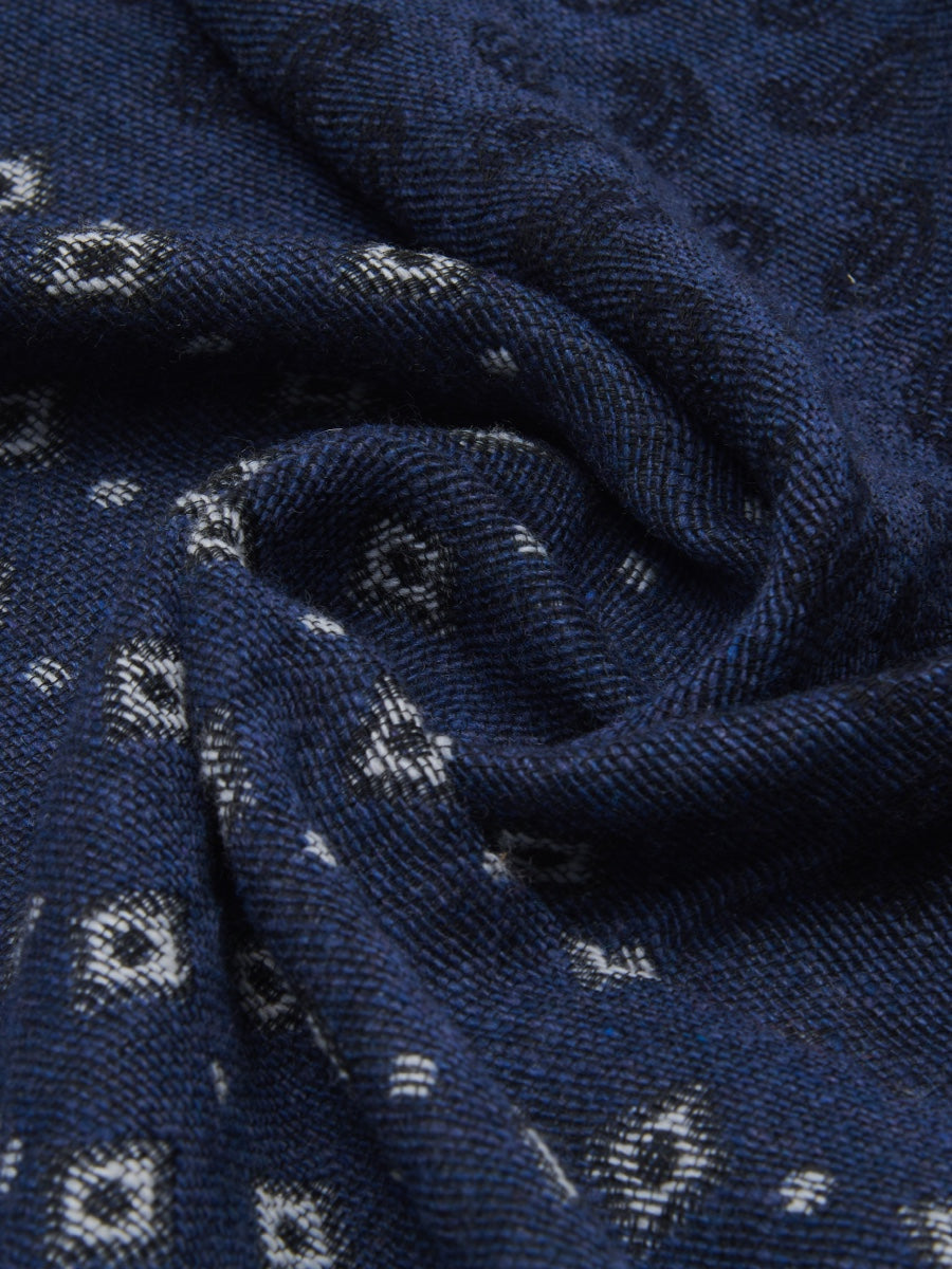 Federico (grey/blue) - warm and soft Italian scarf from wool blend - Fratelli Orsini - Luxury Italian Scarf - Handmade in Italy - 4