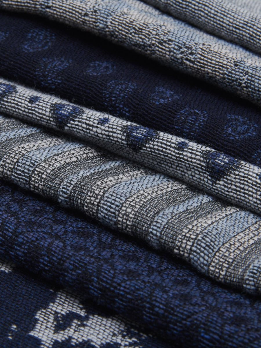 Federico (grey/blue) - warm and soft Italian scarf from wool blend - Fratelli Orsini - Luxury Italian Scarf - Handmade in Italy - 5