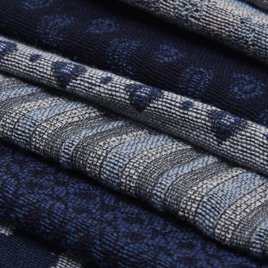 Federico (grey/blue) - warm and soft Italian scarf from wool blend - Fratelli Orsini - Luxury Italian Scarf - Handmade in Italy - 5