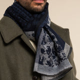 Federico (grey/blue) - warm and soft Italian scarf from wool blend - Fratelli Orsini - Luxury Italian Scarf - Handmade in Italy - 8