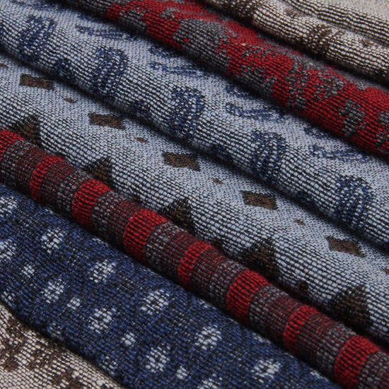 Federico (red/blue) - warm and soft Italian scarf from wool blend - Fratelli Orsini - Luxury Italian Scarf - Handmade in Italy - 5