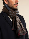 Federico (red/blue) - warm and soft Italian scarf from wool blend - Fratelli Orsini - Luxury Italian Scarf - Handmade in Italy - 12