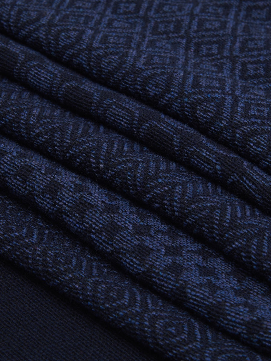 Bruno (blue) - warm and soft Italian scarf from wool blend - Fratelli Orsini - Luxury Italian Scarf - Handmade in Italy - 5