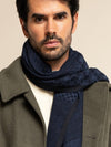 Bruno (blue) - warm and soft Italian scarf from wool blend - Fratelli Orsini - Luxury Italian Scarf - Handmade in Italy - 10