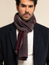 Bruno (grey/red) - warm and soft Italian scarf from wool blend - Fratelli Orsini - Luxury Italian Scarf - Handmade in Italy - 2