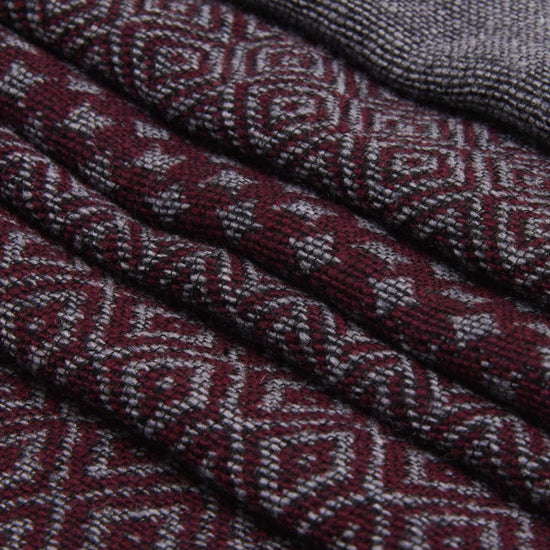 Bruno (grey/red) - warm and soft Italian scarf from wool blend - Fratelli Orsini - Luxury Italian Scarf - Handmade in Italy - 5