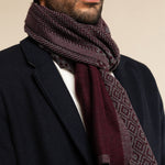Bruno (grey/red) - warm and soft Italian scarf from wool blend - Fratelli Orsini - Luxury Italian Scarf - Handmade in Italy - 8