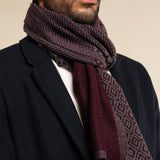 Bruno (grey/red) - warm and soft Italian scarf from wool blend - Fratelli Orsini - Luxury Italian Scarf - Handmade in Italy - 8
