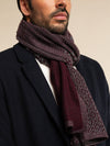 Bruno (grey/red) - warm and soft Italian scarf from wool blend - Fratelli Orsini - Luxury Italian Scarf - Handmade in Italy - 8