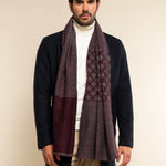 Bruno (grey/red) - warm and soft Italian scarf from wool blend - Fratelli Orsini - Luxury Italian Scarf - Handmade in Italy - 9