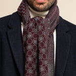 Bruno (grey/red) - warm and soft Italian scarf from wool blend - Fratelli Orsini - Luxury Italian Scarf - Handmade in Italy - 10