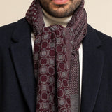Bruno (grey/red) - warm and soft Italian scarf from wool blend - Fratelli Orsini - Luxury Italian Scarf - Handmade in Italy - 10
