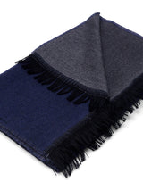 Romeo (blue/grey) - warm and soft scarf from 100% wool