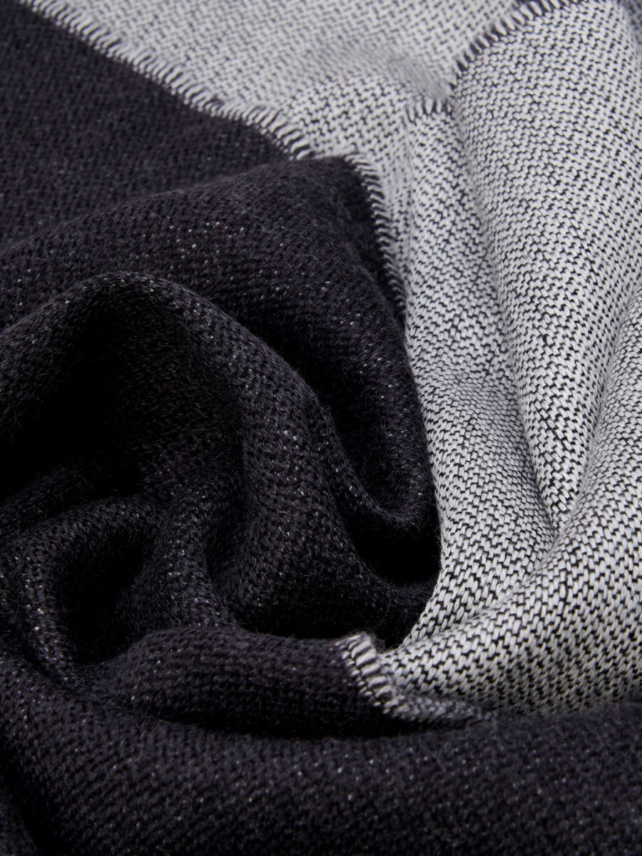 Romeo (blue/grey) - warm and soft scarf from 100% wool - Fratelli Orsini - Luxury Wool Scarf - Handmade in Italy - 3