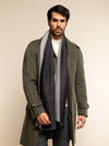 Romeo (blue/grey) - warm and soft scarf from 100% wool - Fratelli Orsini - Luxury Wool Scarf - Handmade in Italy - 5