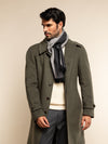 Romeo (blue/grey) - warm and soft scarf from 100% wool - Fratelli Orsini - Luxury Wool Scarf - Handmade in Italy - 7