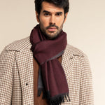 Romeo (red/grey) - warm and soft scarf from 100% wool - Fratelli Orsini - Luxury Wool Scarf - Handmade in Italy - 2